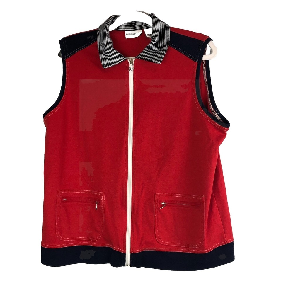 Vintage Breckinridge‎ Womens Vest Size Large Nautical Patriotic Pockets